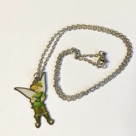 Vintage Disney Tinker Bell Necklace Tinkerbell Tink Disneyana Charm Peter Pan - Picture 4 of 6